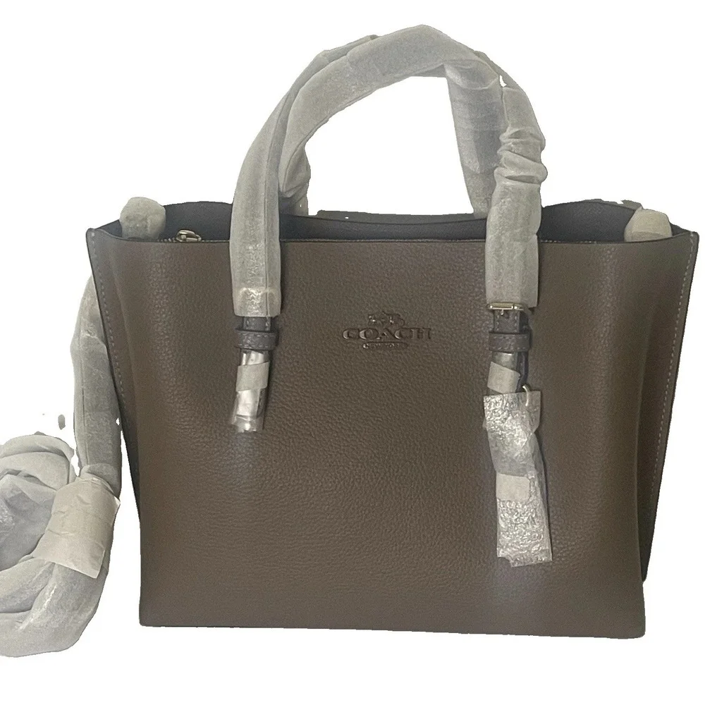 Coach Mollie Tote 25 Leather Crossbody Dark Stone Gold CV966 Factory Wrapped